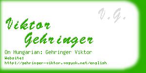viktor gehringer business card